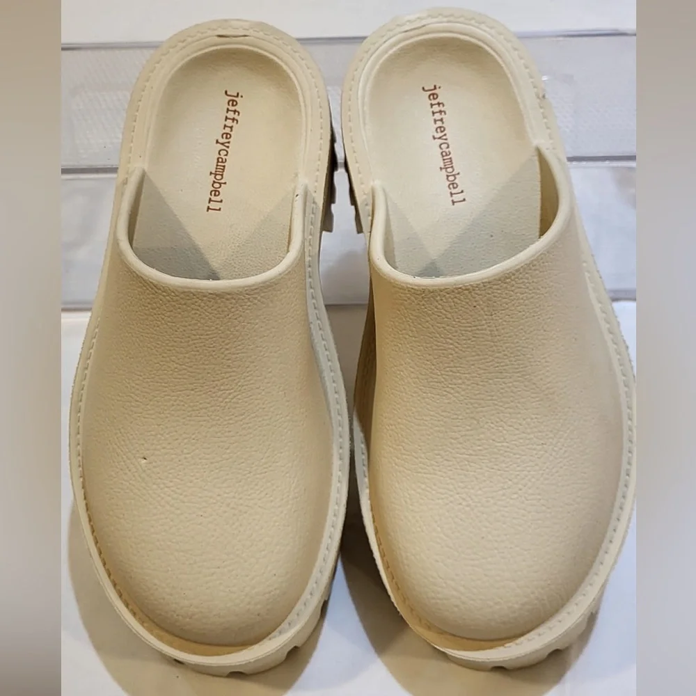 JEFFREY CAMPELL cream platform clogs